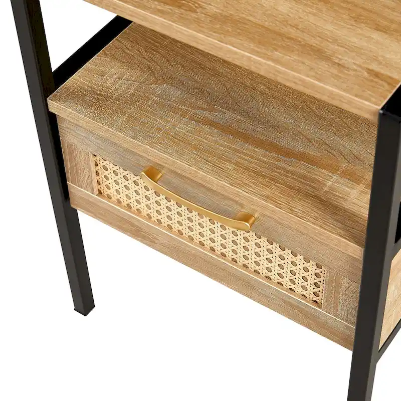 Rattan 1-drawer Nightstand