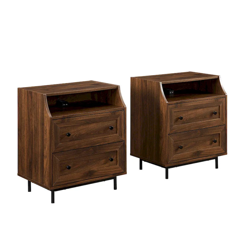 Middlebrook Modern 2-Drawer USB Nightstand, Set of 2