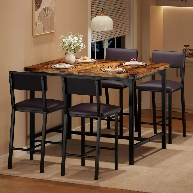 Bar Dining Table Set, Modern Dining Furniture, Dining Room Furniture, Durable Construction, Space-Saving Design