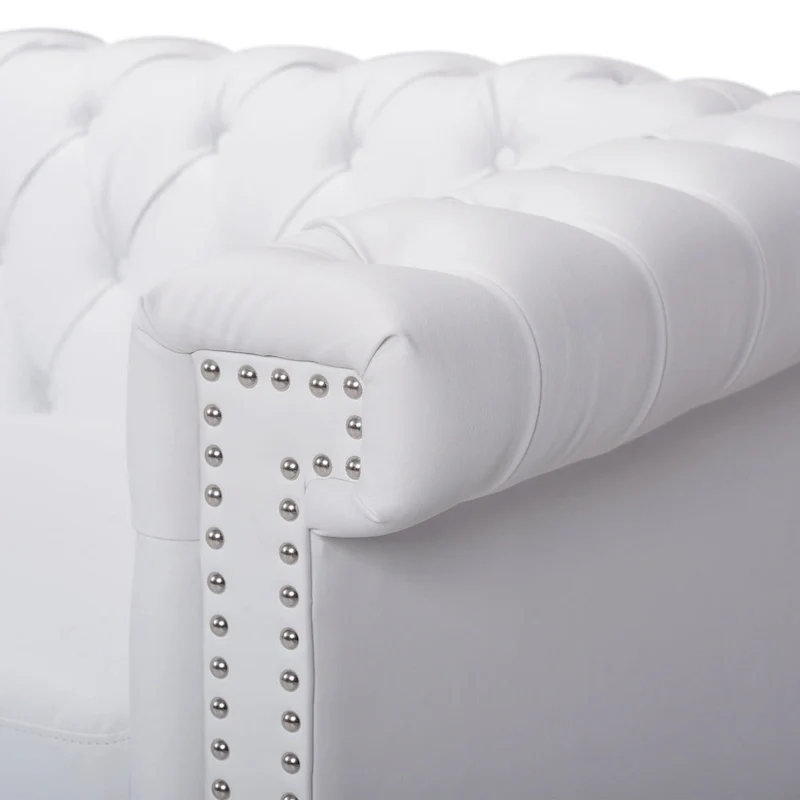 Chesterfield 3-seater Sofa with Button Tufting and Nailheads