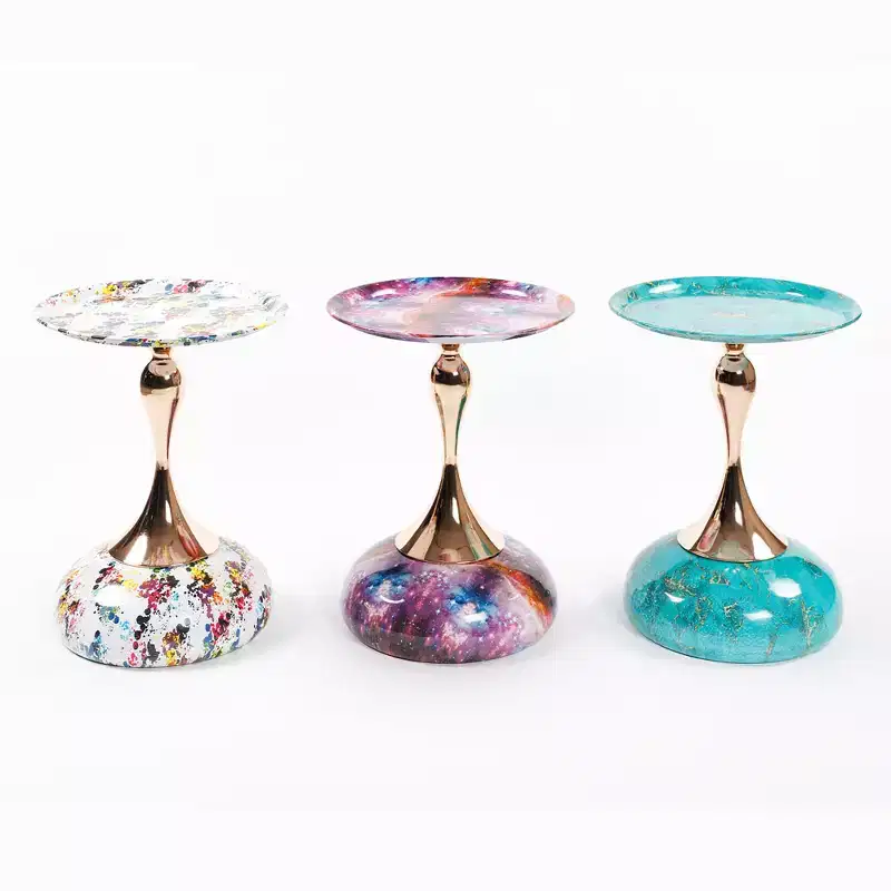 21.2 H Elegance Mermaid Tail Metal Pedestal End Table
