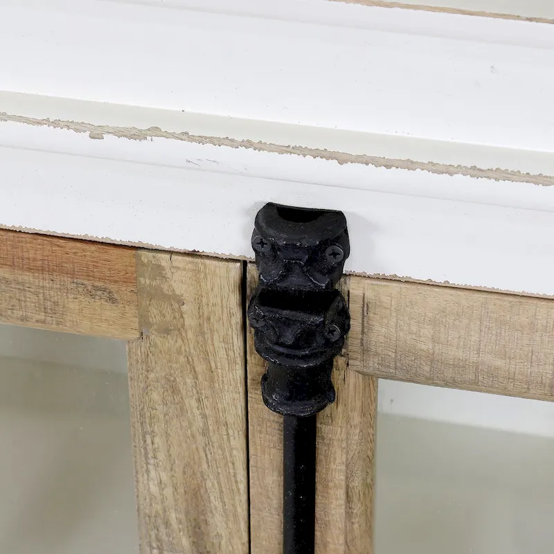 The Gray Barn Upper Glen 4-Door Crisp Two Tone White and Natural Credenza