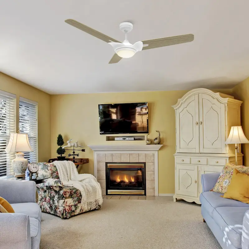 CARRO Aiden 56  3-Blade Smart Ceiling Fan with LED Light and Remote-Light Wooden