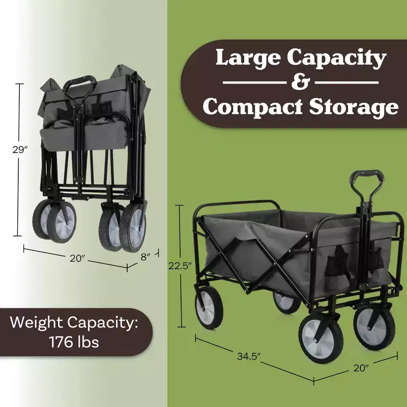 Pure Garden Collapsible Wagon Folding Cart