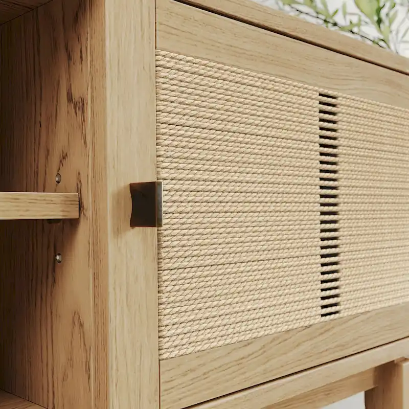 Studio London Wooden TV Stand with Doors Contemporary Media Console