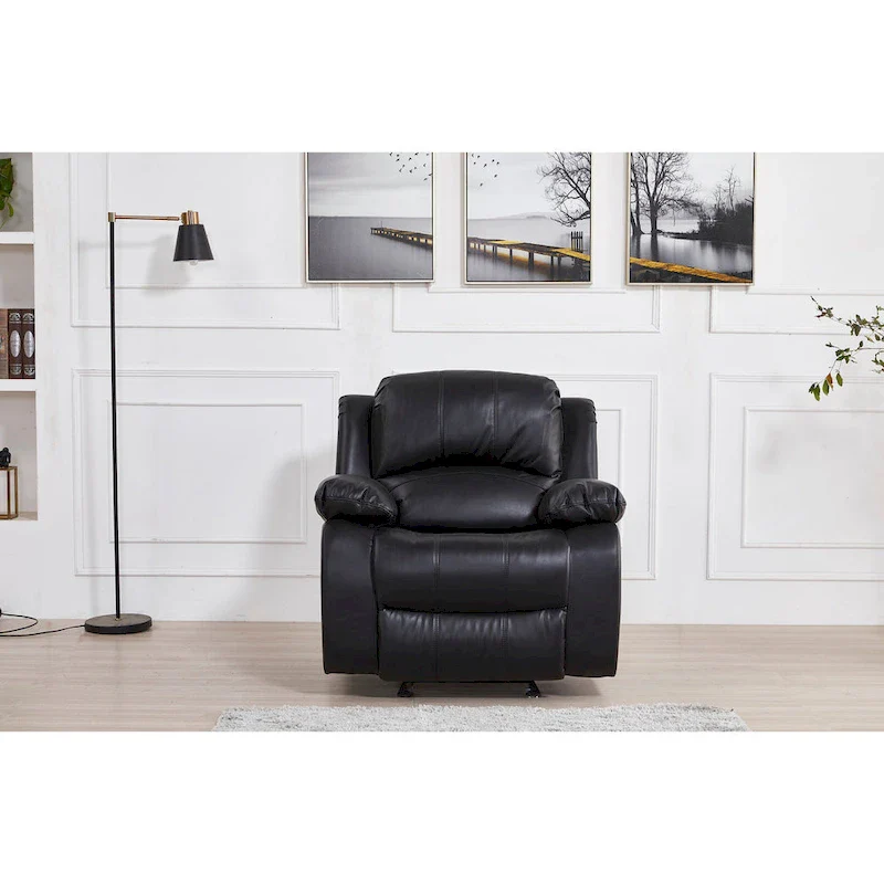 Betsy Furniture Bonded Leather Manual Rclining Single Seat Recliner Glider Chair 8018