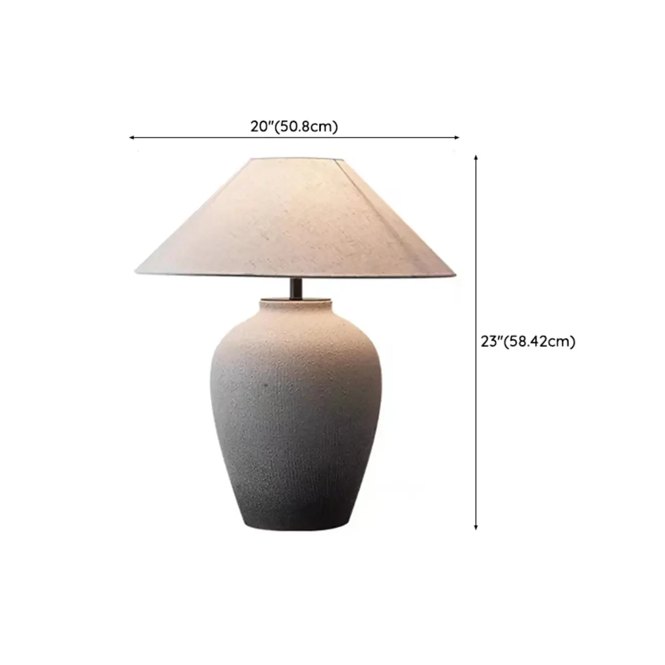 Modern Geometric Ceramic LED Desk Lamp with Fabric Shade