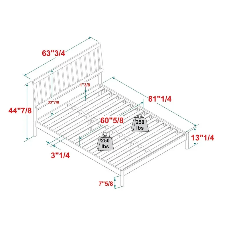 Mid-Century Modern Queen Spindle Bed in Sleek Black