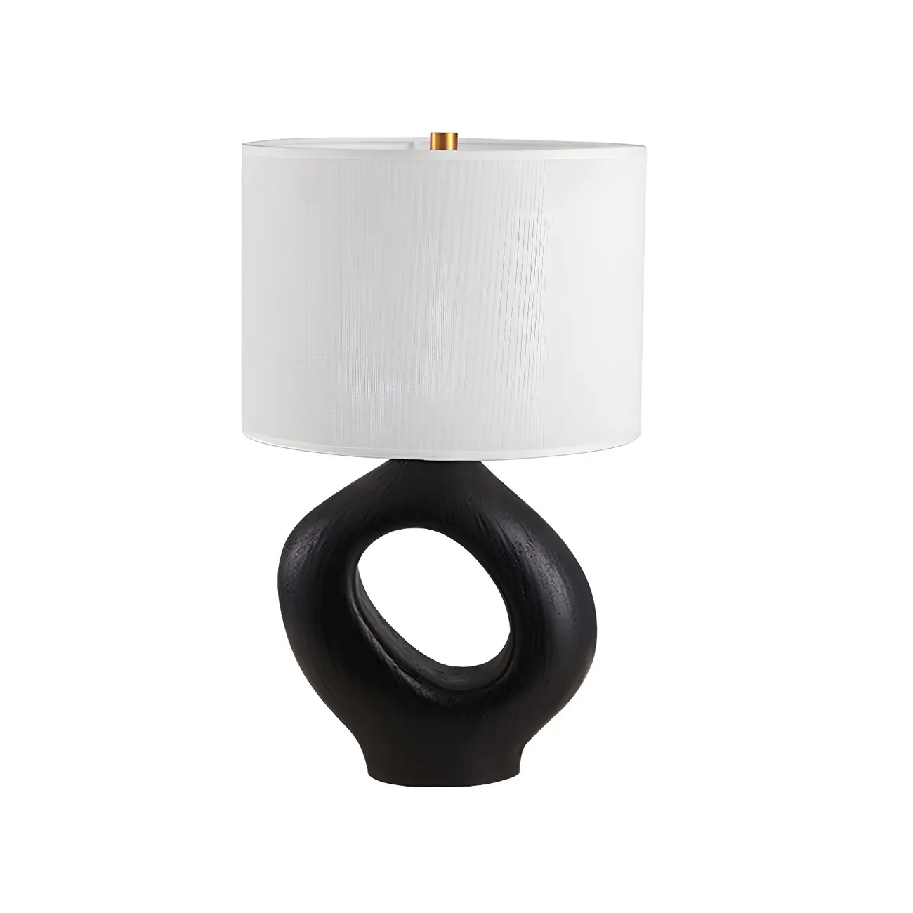 Art Deco Cylinder Shade Resin Base Table Lamp for Bedroom