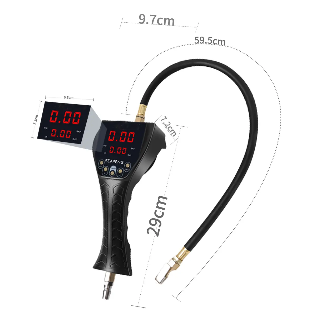 SEAPENG TB-902E Handheld Automatic Tire Inflator Gauge