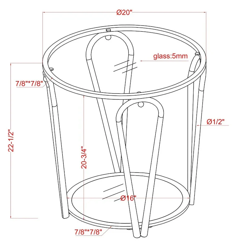 Gable Glam 2-Piece Glass Top Coffee Table Set with Shelf by Furniture of America