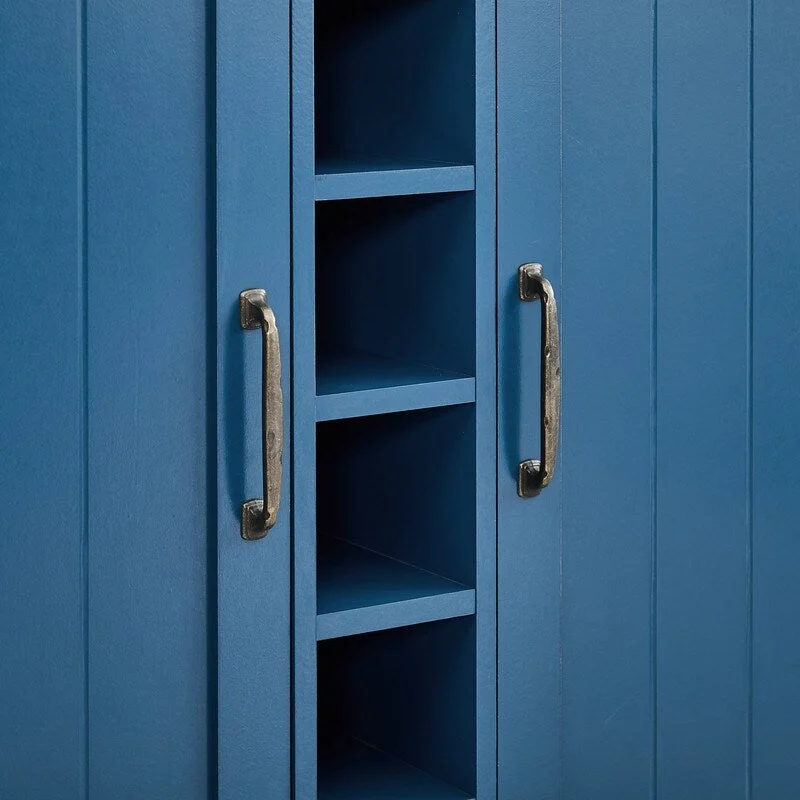 47 Marbling Countertop Buffet Bar Cabinet w/ Glass Holders