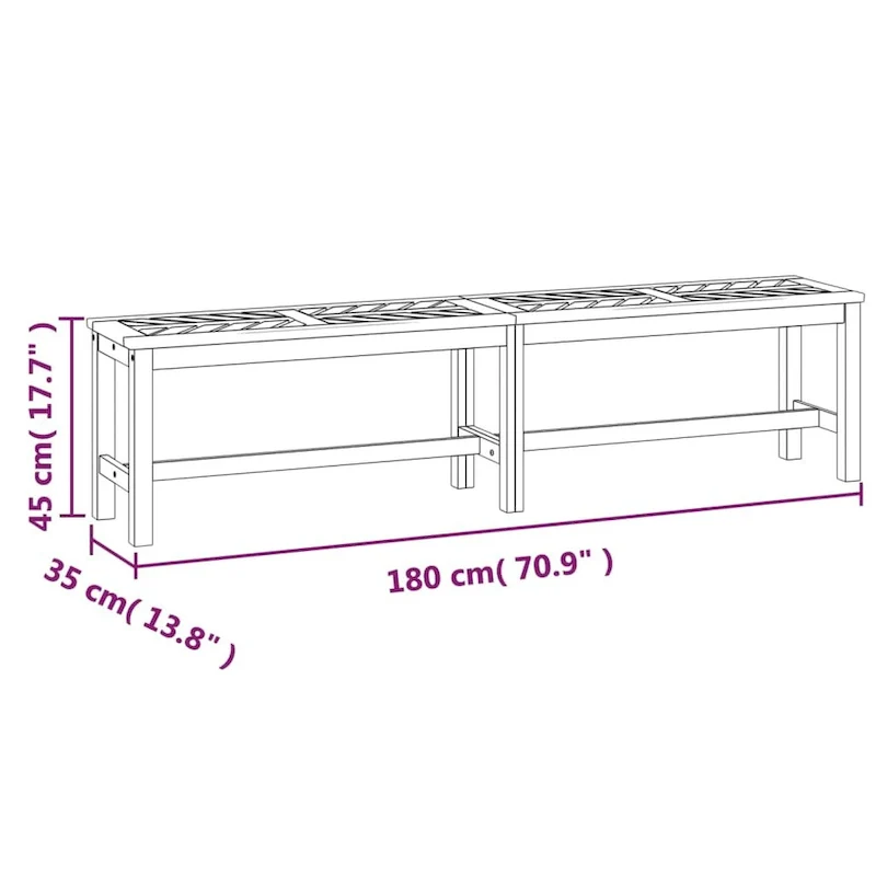 vidaXL Patio Bench Solid Wood Acacia