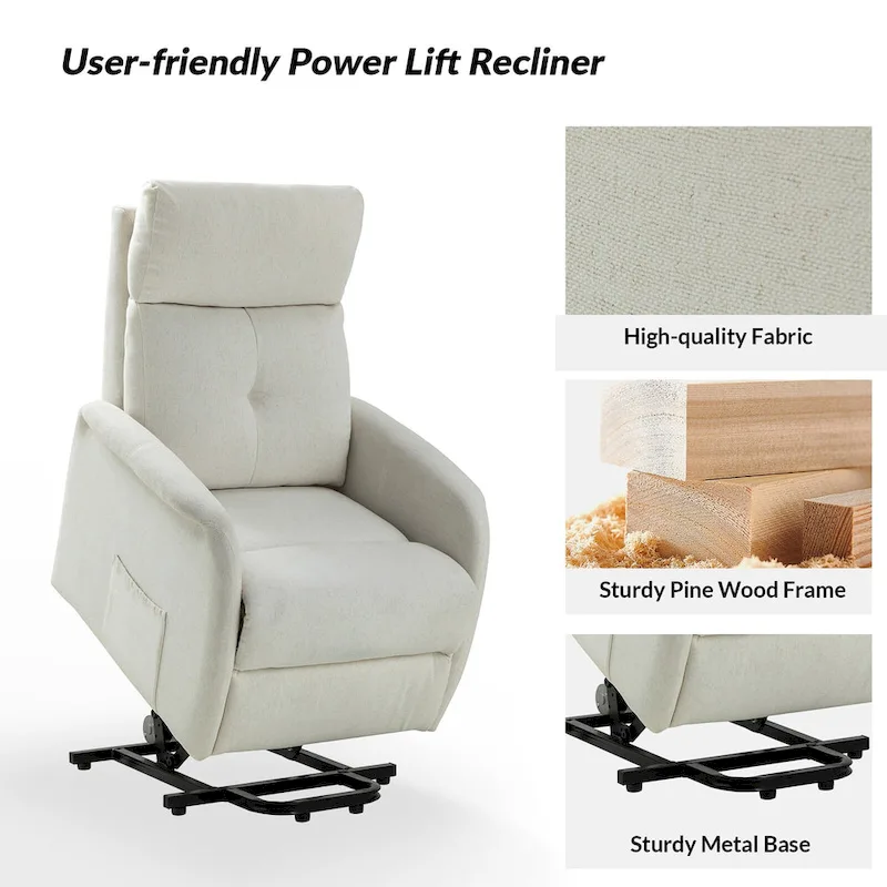 Elisa Power Remote Lift Assist Recliner Set Of 2 with Metal Base