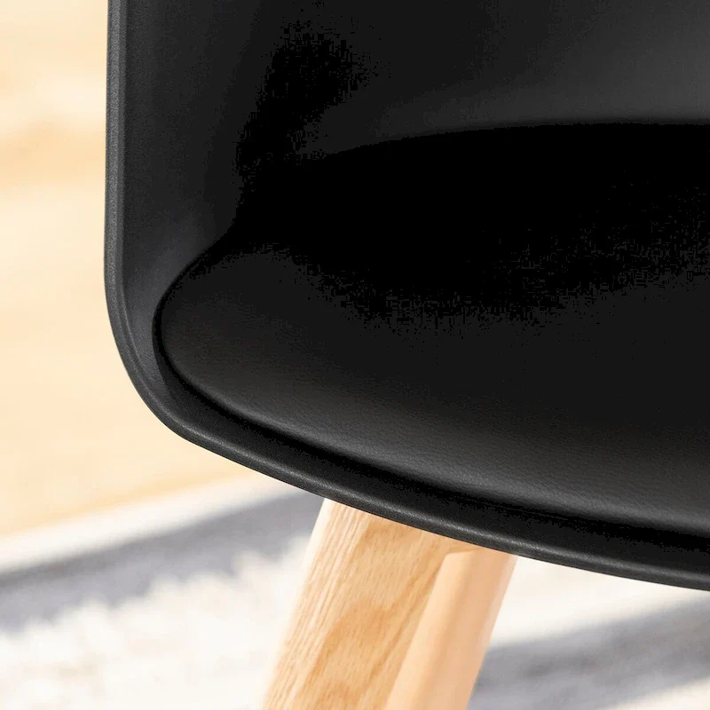 Set of 2 Dinning Chair with Beech Wood Legs