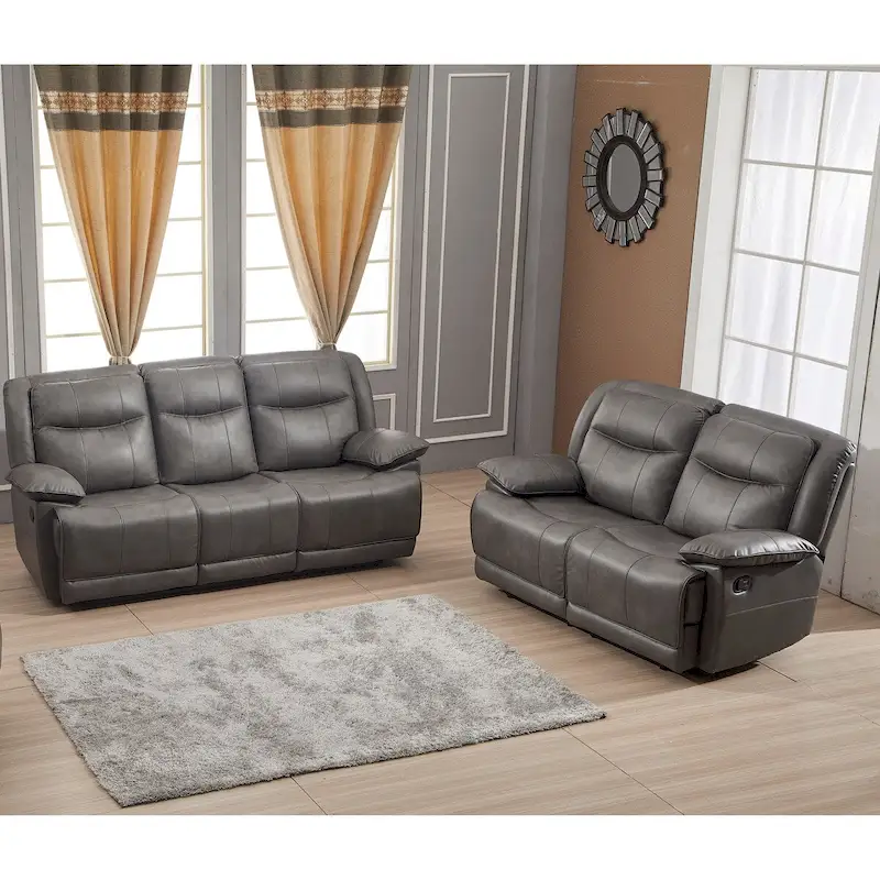 Betsy Furniture 2 Piece Bonded Leather Reclining Living Room Set, Sofa and Loveseat