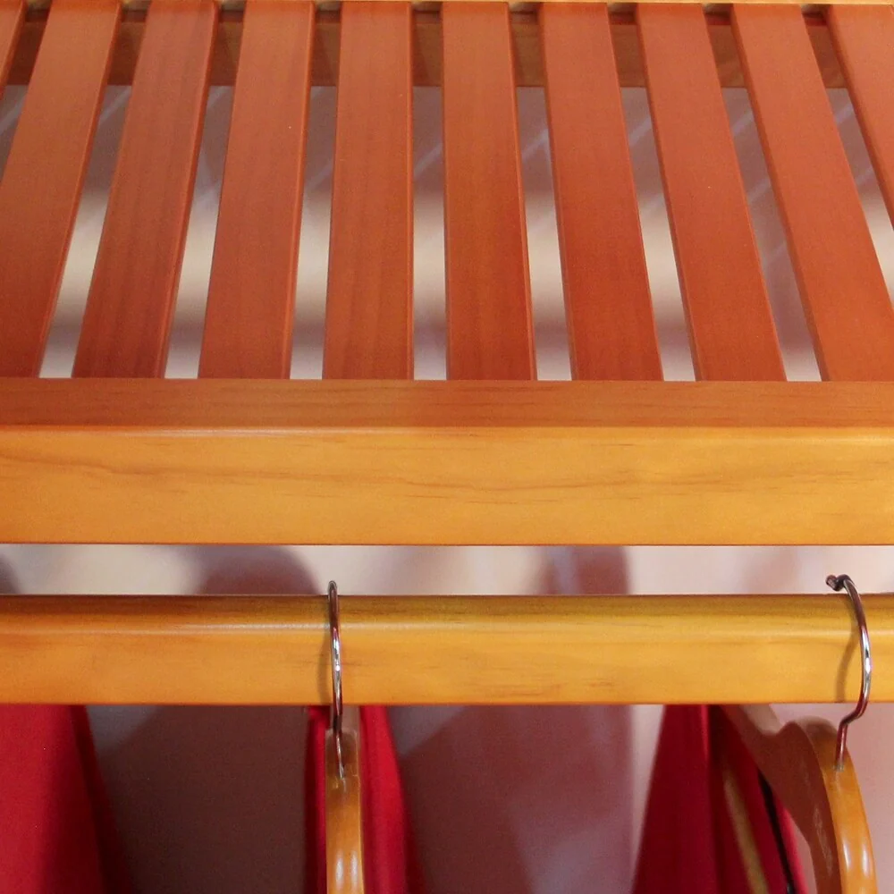 John Louis Home Solid Wood Reach-In Simplicity Closet System Honey Maple