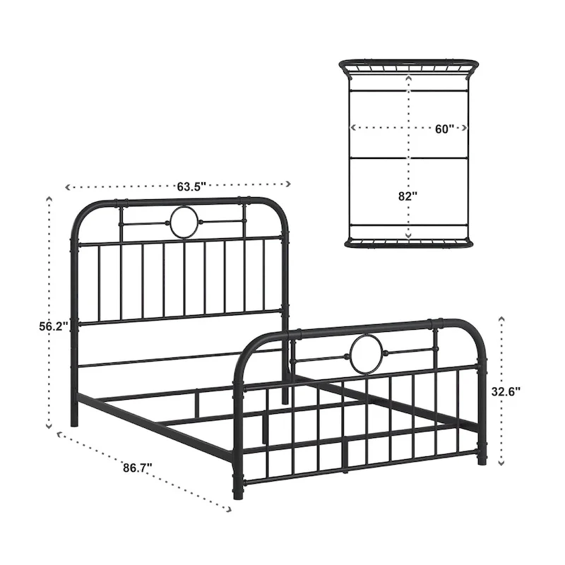 Kendal Black Metal Bed by iNSPIRE Q Classic