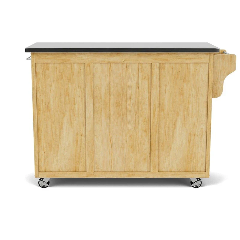 Homestyles Create-a-Cart Natural Mobile Kitchen Cart with Stainless Steel Top