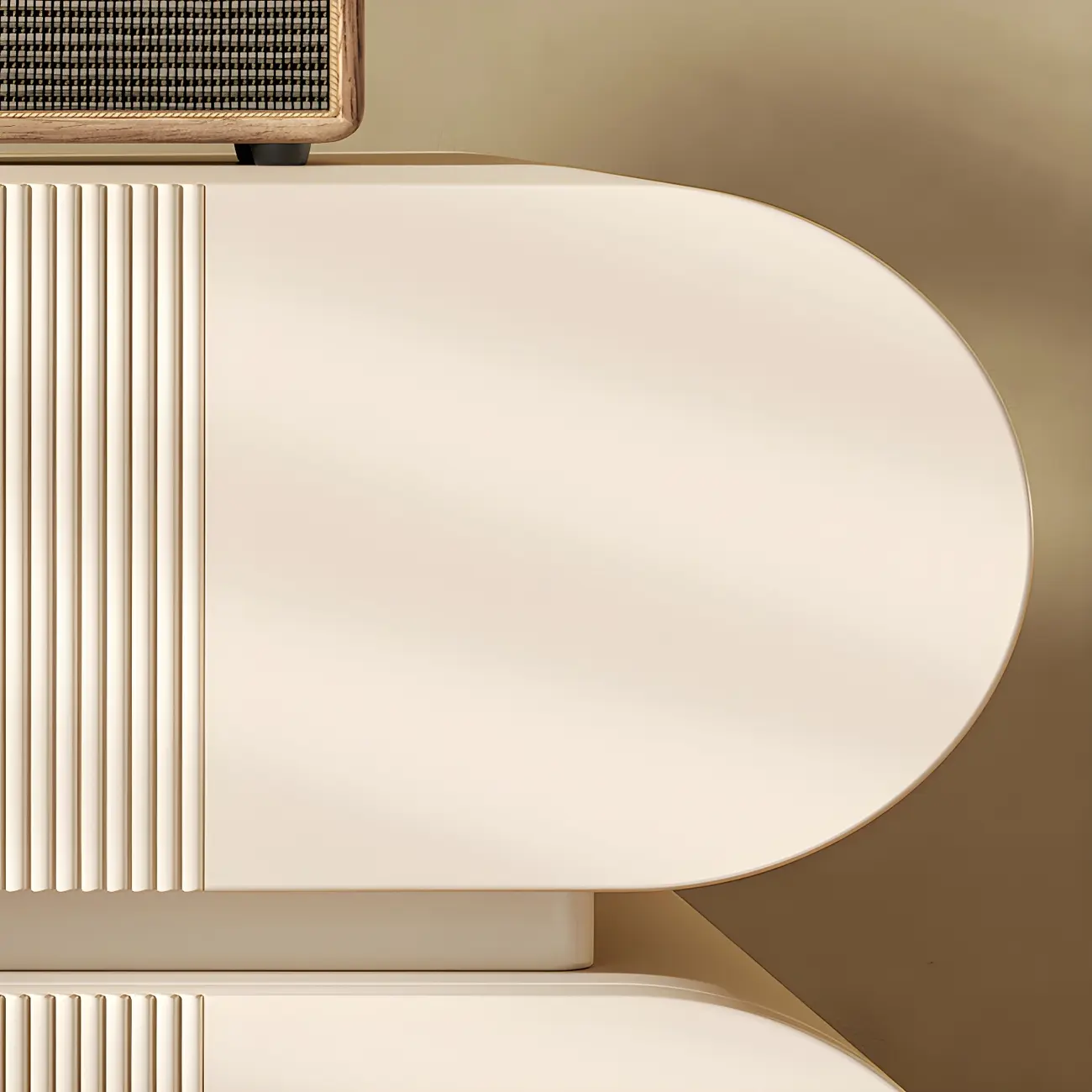 Modern Wood Striped White 2-Drawer Nightstand