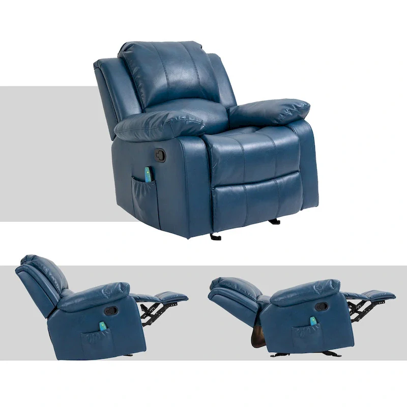 Clihome Faux Leather Recliner Chair with Massage