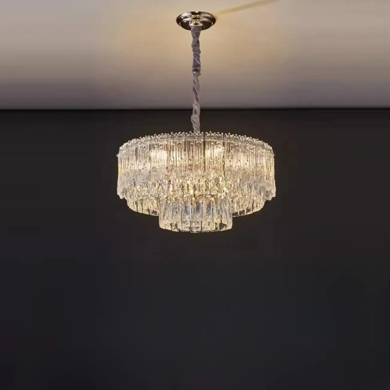 Adjustable Modern Luxury Crystal Chandelier with Multi-Tier