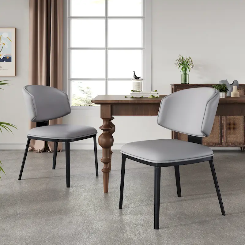 '- PU Leather Upholstered Dining Chairs