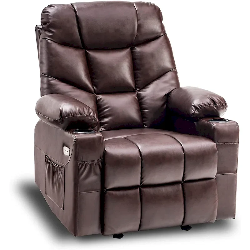 Manual Glider Rocker Recliner Chair with USB Ports