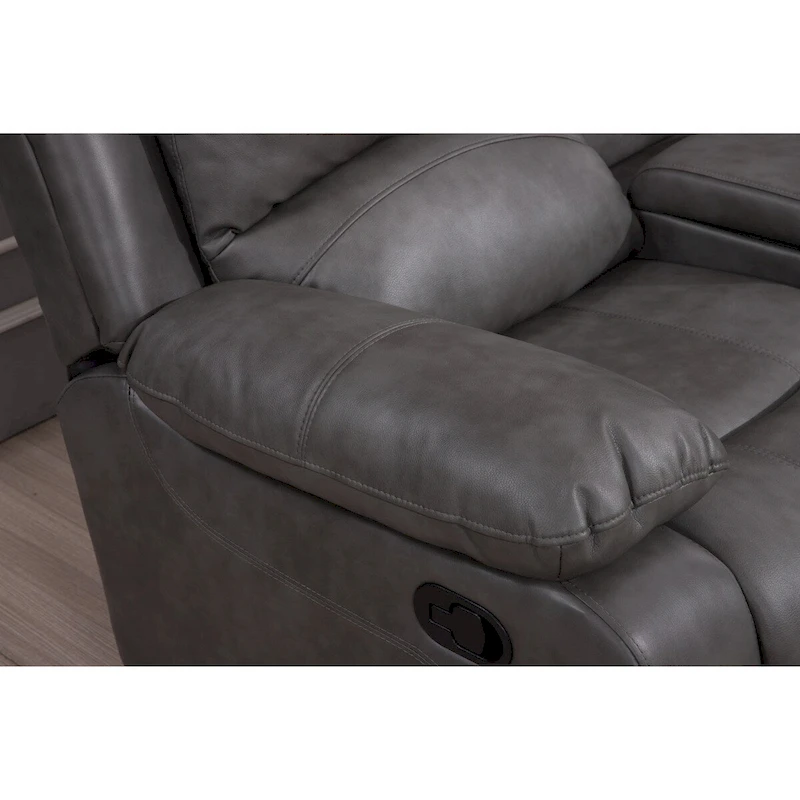 Betsy Furniture 3 Piece Bonded Leather Reclining Living Room Set, Sofa, Loveseat and Glider Chair