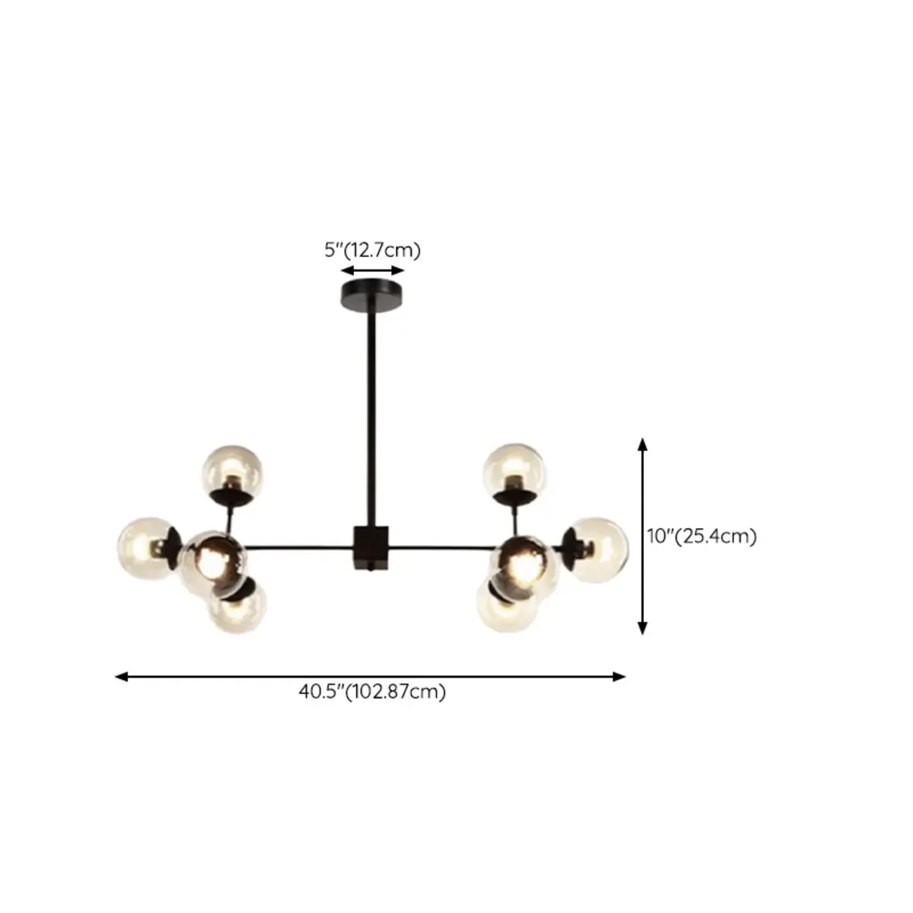 Multi-Light Modern Black LED Chandelier with Geometric Design