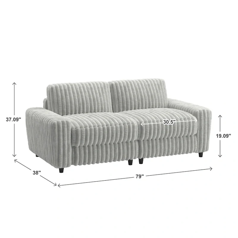 Veyron Furry Channel Fabric Down-filled Loveseat by iNSPIRE Q Modern
