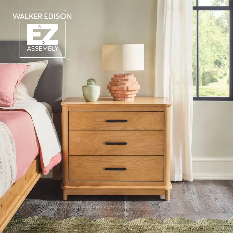 Walker Edison 3-Drawer Nightstand with Ultra-Easy Drawer Assembly