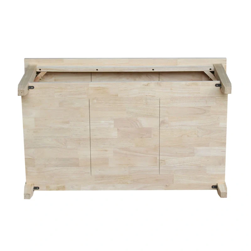 Unfinished Solid Parawood Coffee Table, Natural Wood Living Room Center Table