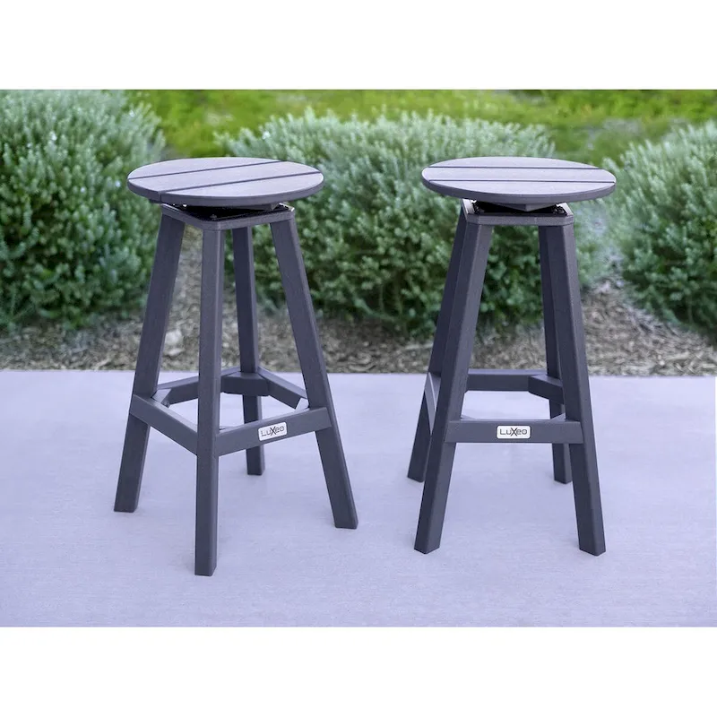 LuXeo Mason Round Swivel Bar Stool (Set of 2) - Set of 2
