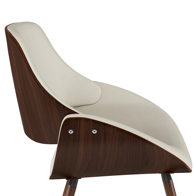 WYNDENHALL Malone Bentwood Dining Chair in Cream Faux Leather - 22.8