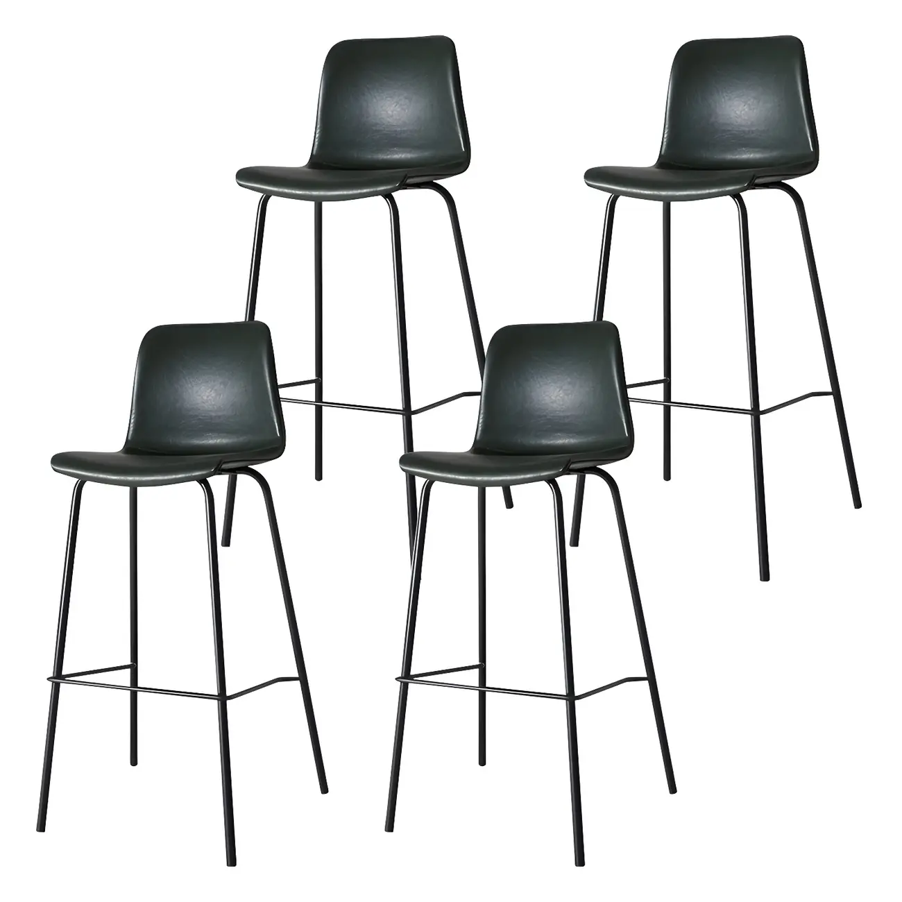 Brown Saddle Metal Frame Leather Counter Stools with Backs