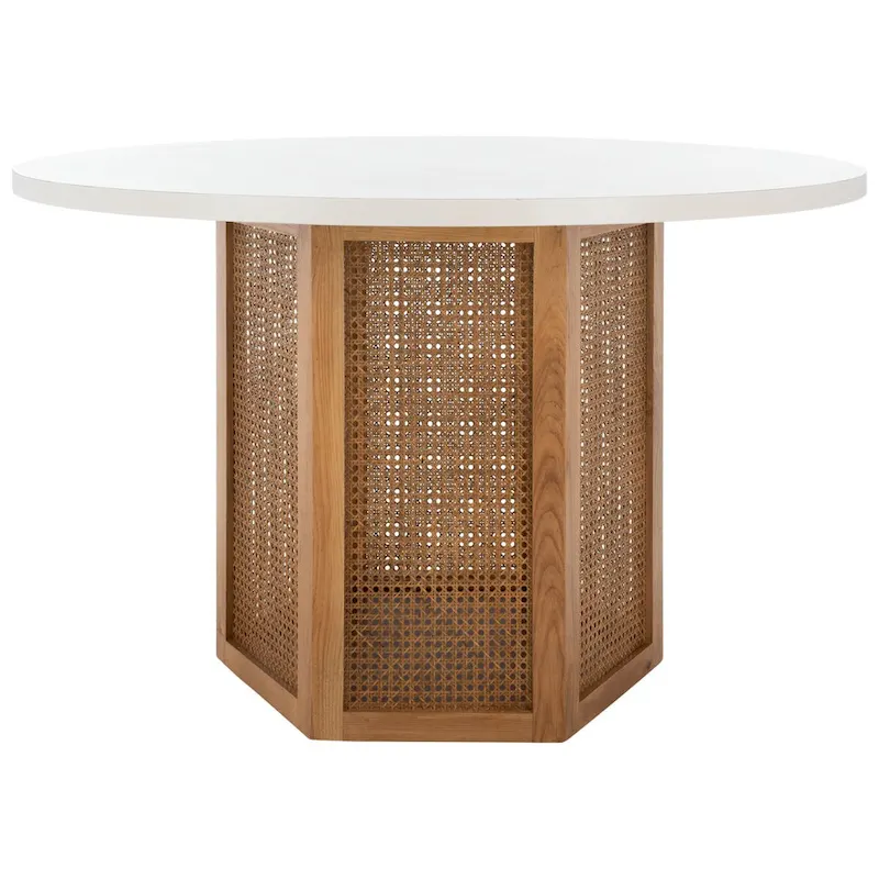 SAFAVIEH Mozell Cane Dining Table - 47.3 W x 47.3 L x 28.8 H - 47Wx47Dx29H