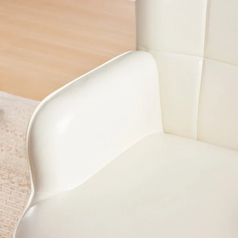 Cream Modern 24.4 PU Leather Accent Chair