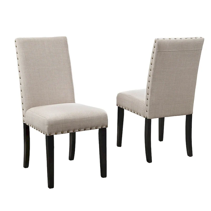 Fabric Dining Chairs with Nailhead Trim,Set of 2