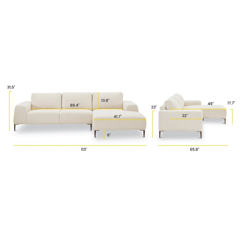 Poly & Bark Rue 113 Fabric Sectional Sofa