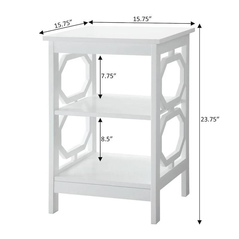 Convenience Concepts Omega End Table with Shelves