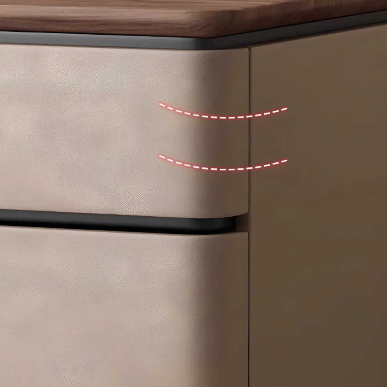 Elegant Modern Wood Three-Drawer Nightstand