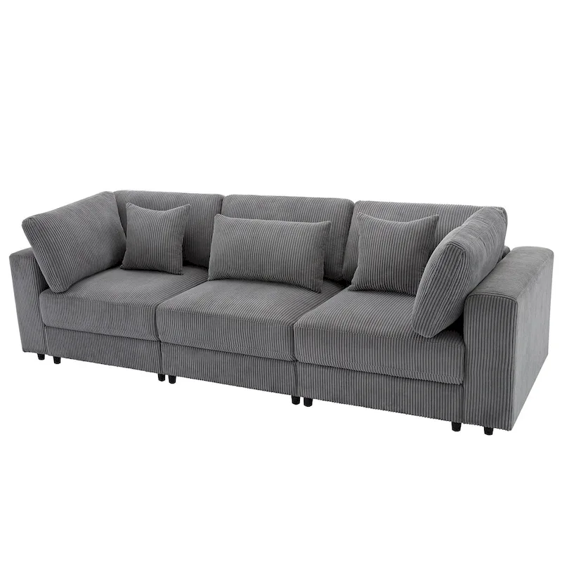 105 Sofa with Cushions and 5 Pillows