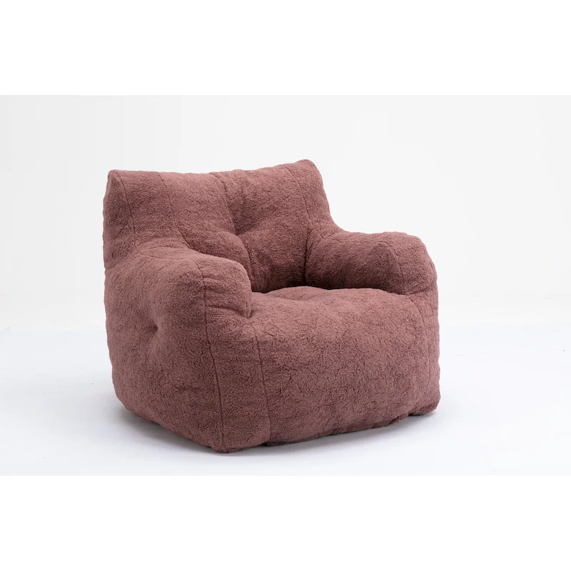 Soft Tufted foam bean bag chair with Teddy fabric