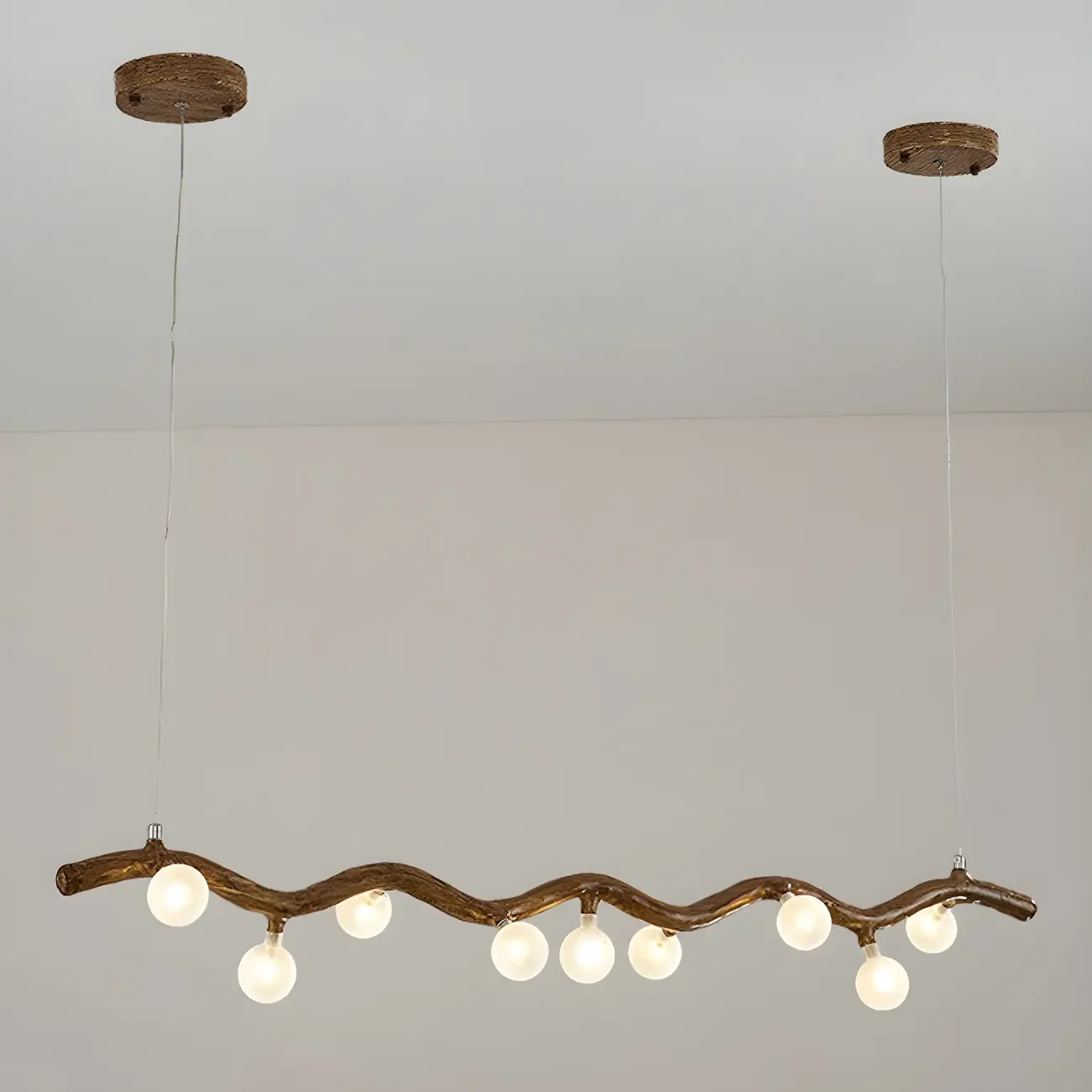 Modern Brown Glass Linear Island Pendant Light