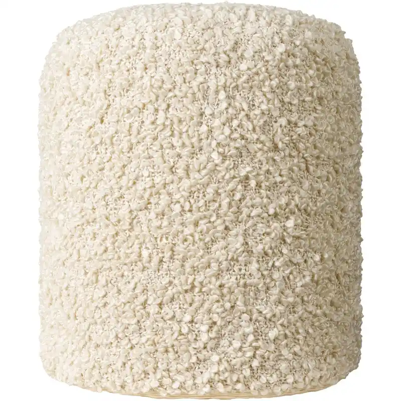 Mohave Shaggy Boucle 18-inch Tall Polyester Pouf