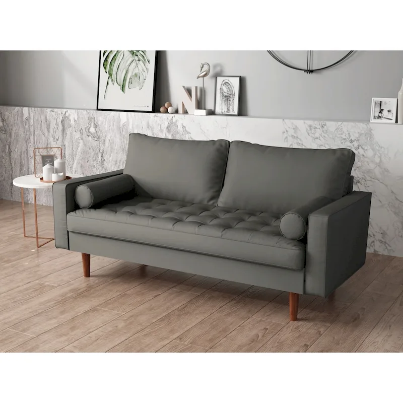 Wilson Faux Leather Mid-century Modern Loveseat