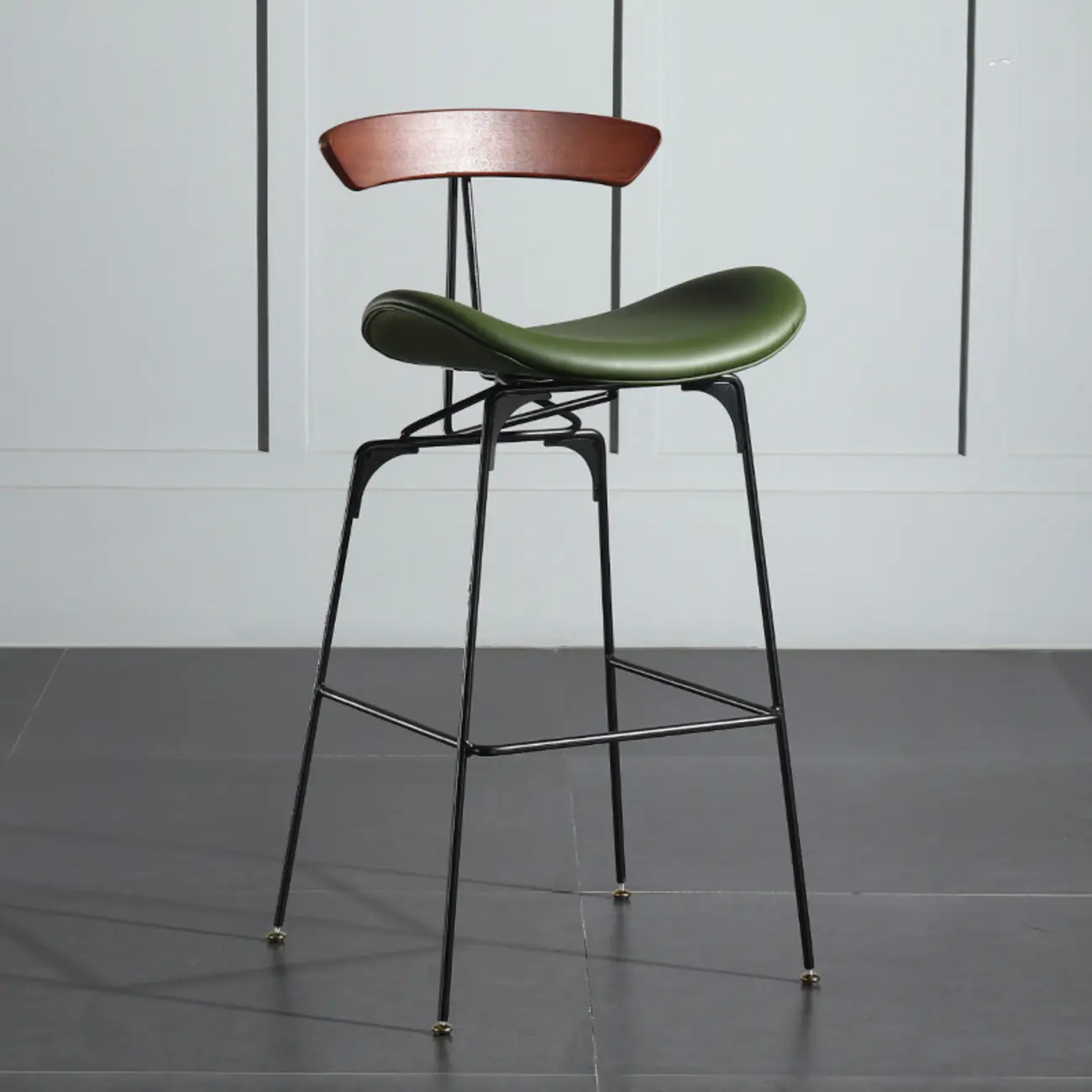 Modern Saddle Genuine Leather Low Back Bar Stool
