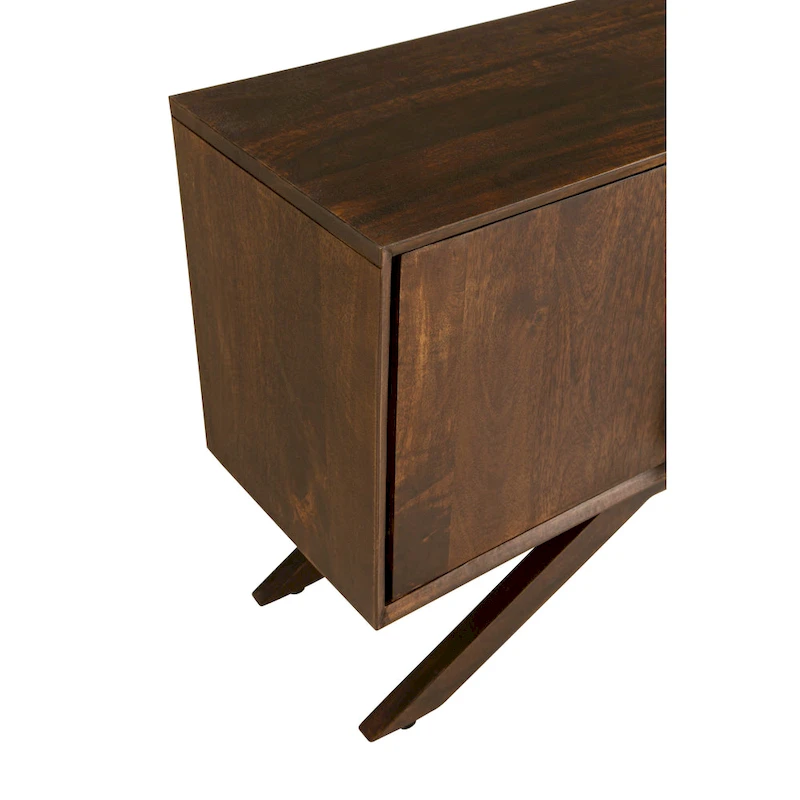 Modena Mid-Century Modern 59 Wide Solid Wood Walnut TV Stand