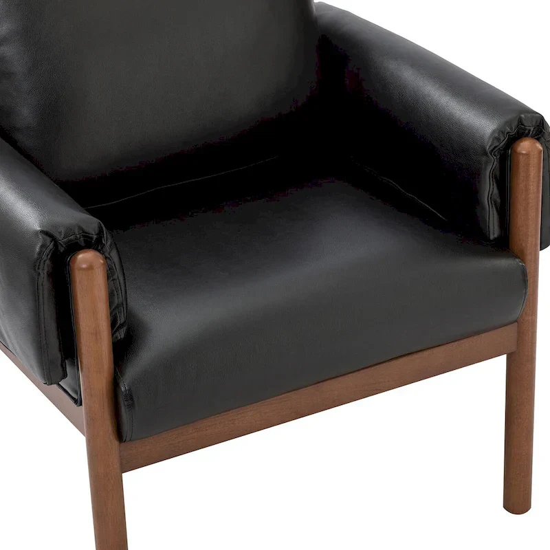 Tiago Comfy Glossy Living Room Armchair with Solid Wood Base Set of 2